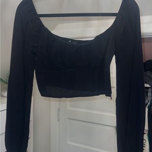 cropped Kendall and Kylie Black Long Sleeve